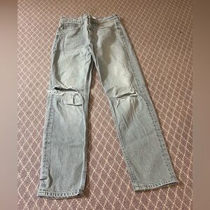 Zara grey ripped jeans size 6